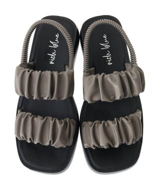 Green Parks ・ｒｉｃｈｂｌｕｅ　ギャザーアツゾコサンダル Black