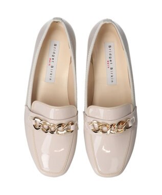 Bridget Birkin 【Bridget Birkin walk】チェーンモチーフローファーウォーキングパンプス ベージュエナメル