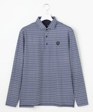 23区GOLF 【MEN】モノグラム総柄長袖ポロシャツ ネイビー系5