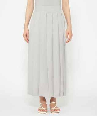 uncrave 【手洗い可】ドライタッチ ニット プリーツ スカート（uncrave WHITE） アイスグレー