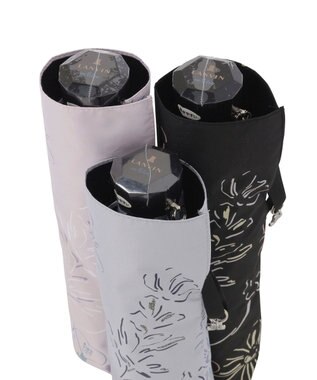 MOONBAT 【遮光率100％/遮熱/UV】LANVIN en Bleu (ランバン オン ブルー)晴雨兼用日傘 ドローイング フラワー 花柄 折りたたみ傘 簡単開閉 ペールピンク