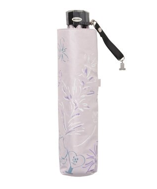 MOONBAT 【遮光率100％/遮熱/UV】LANVIN en Bleu (ランバン オン ブルー)晴雨兼用日傘 ドローイング フラワー 花柄 折りたたみ傘 簡単開閉 ペールピンク