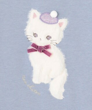 ANY KIDS 裏シャギーレイヤード風トレーナー サックスブルー（ネコ）