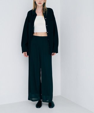 uncrave スウェットライクニット CPOシャツ ブラック