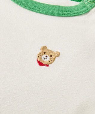 MIKI HOUSE HOT BISCUITS 【70-120cm】【Everyday Series】ワンポイント 半袖Tシャツ 白×ブルー