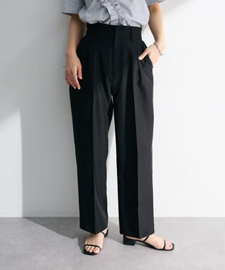 Green Parks ・ＥＬＥＮＣＡＲＥ　ＤＵＥ　リネンライク２タックパンツ Black