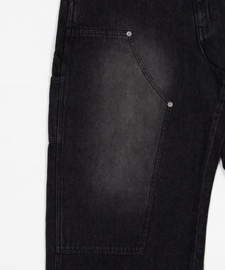 WEGO ワーカーズダブルニーデニムパンツ デニムブラックソノタ