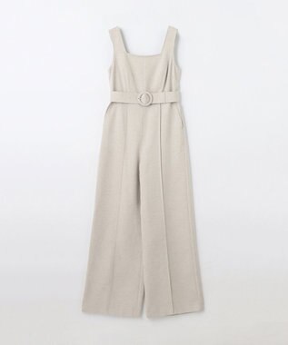 GRACE CONTINENTAL 麻調ベルトサロペット ベージュ