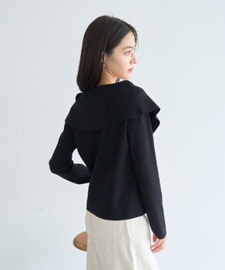 YECCA VECCA 2wayオフショルカラーカーディガン Black