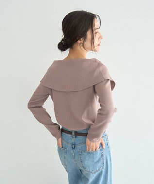 YECCA VECCA 2wayオフショルカラーカーディガン Beige