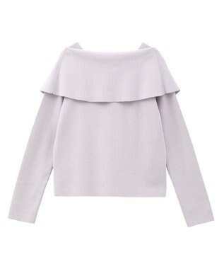 YECCA VECCA 2wayオフショルカラーカーディガン Lavender