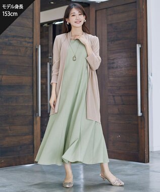 Tiaclasse L 【洗える】裾フレアAラインワンピース ミント