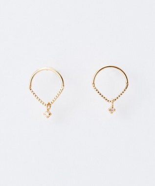 Phoebe 【K10】ペンデュラムダイヤモンドピアス　クリア ゴールド