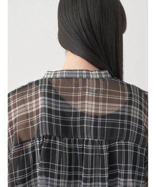 earth music&ecology シアーチェックシャツ Check Black