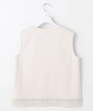 J.PRESS LADIES L 【人気のため追加・洗える】ノースリーブスムースジャージー レース カットソー グレージュ系