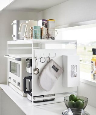 tower スチールパネル付きレンジラック タワー W75 ホワイト ホワイト