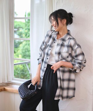 WEGO 【2025年秋冬新作/SMLサイズ展開/ユニセックス着用ITEM】オンブレチェックネルシャツ（LS）