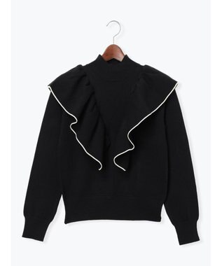 Te chichi ラッフルフリルニット ブラック