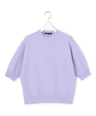 23区 【先行予約】セミマットフリゼ リラクシー ニット Tシャツ ライラック系