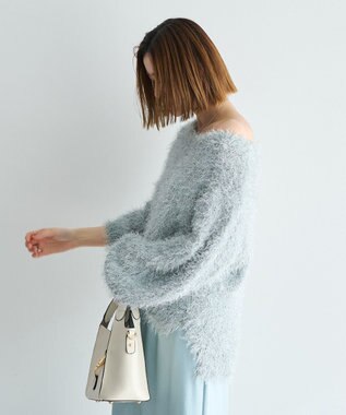 YECCA VECCA ラメ混シャギーニット Light Gray