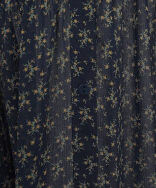 Green Parks 花柄シフォン楊柳ワンピース Black