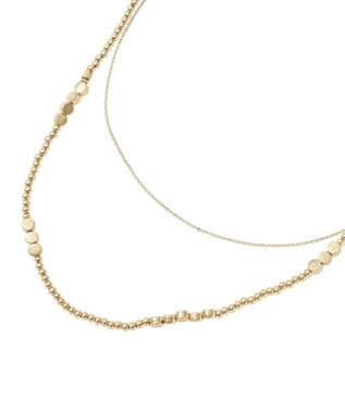 Green Parks メタルビース２連ロングネックレス Gold