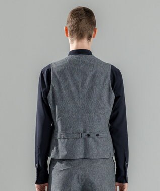 JOSEPH HOMME 新柄【洗える/ストレッチ/シワになりにくい/セットアップ対応可】クールドッツストレッチ ジレ ライトグレー系