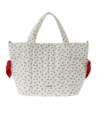 Maison de FLEUR チェリープリント2Wayトートバッグ Ivory