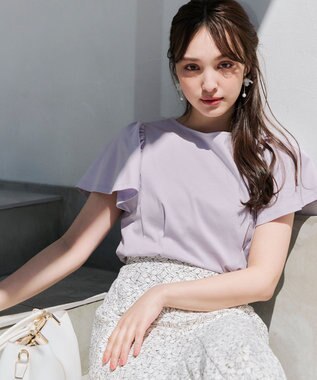 ANY SIS 【接触冷感】美人 フリルスリーブ カットソー ラベンダー