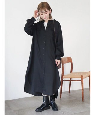 AMERICAN HOLIC イージーケアＷポケットシャツワンピース Check Navy