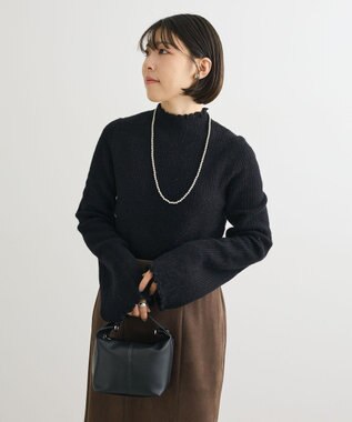 Green Parks ・ｓｗｉｎｇ　ｂｙ　ウラシャギーフレアスリーブニット Black