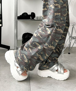 WEGO パテッドクロス厚底サンダル シルバー