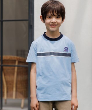 J.PRESS KIDS 【速乾】【100-130cm】ラインプリント Ｔシャツ サックスブルー系