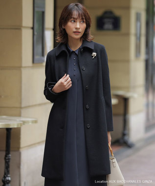 J.PRESS LADIES S ショートビーバー ロング丈 ステンカラー コート