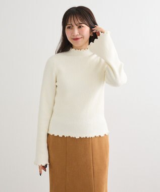 Green Parks ・ｓｗｉｎｇ　ｂｙ　ウラシャギーフレアスリーブニット Off White