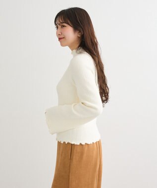 Green Parks ・ｓｗｉｎｇ　ｂｙ　ウラシャギーフレアスリーブニット Off White