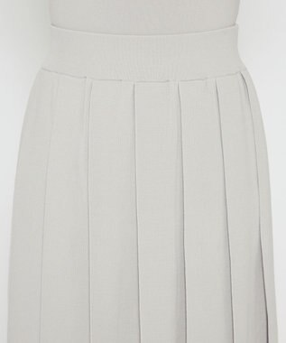 uncrave 【手洗い可】ドライタッチ ニット プリーツ スカート（uncrave WHITE） アイスグレー