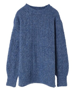 Green Parks フェアリーＭｉｘケーブルニットプルオーバー Blue