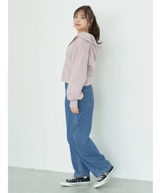 earth music&ecology 裏毛ＺＩＰパーカー Pink Beige