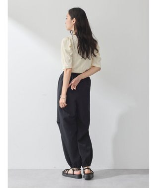 earth music&ecology フロントリボンパフスリーブプルオーバー Ivory