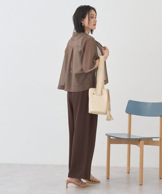 AMERICAN HOLIC シアーショート丈開襟シャツ Brown