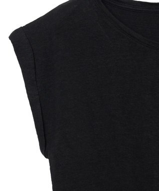 JOSEPH 【洗える】リネンジャージー　キャップスリーブトップス Black