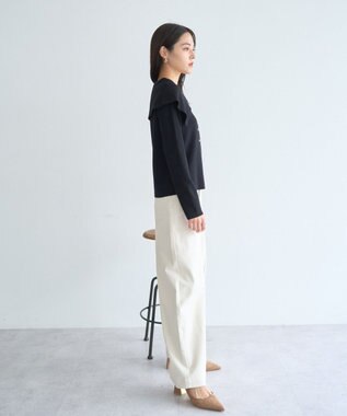 YECCA VECCA 2wayオフショルカラーカーディガン Black