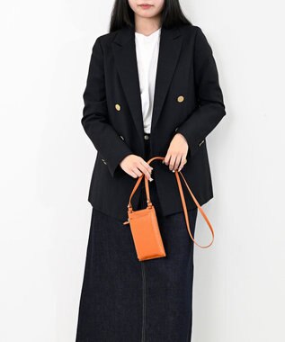 Atelier nuu 本革 スマホショルダー オレンジ