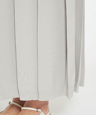 uncrave 【手洗い可】ドライタッチ ニット プリーツ スカート（uncrave WHITE） アイスグレー