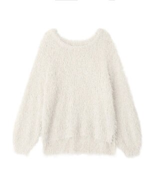 YECCA VECCA ラメ混シャギーニット Ivory