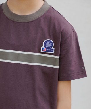 J.PRESS KIDS 【速乾】【100-130cm】ラインプリント Ｔシャツ ダークブラウン系