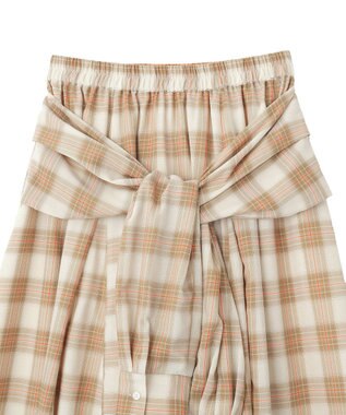 Green Parks イージーケアチェックボリュームスカート Beige