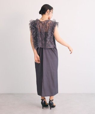 Green Parks ・Ｒａｉｌｍｅ　ＳＥＴ２点　レースブラウス＆ワンピ Charcoal Gray