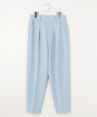 自由区 L 【洗える】オックスストレッチテーパード パンツ サックス